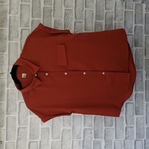 Milumia Orange Button Down Rolled Cuff Shirt | Medium